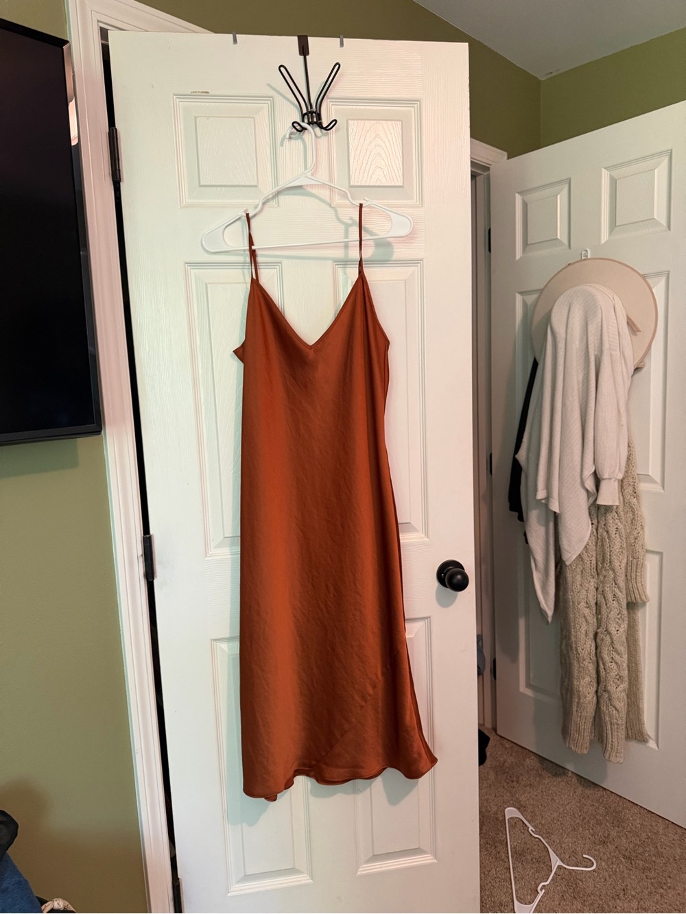 Wilfred Rust-Brown Slip Midi Dress